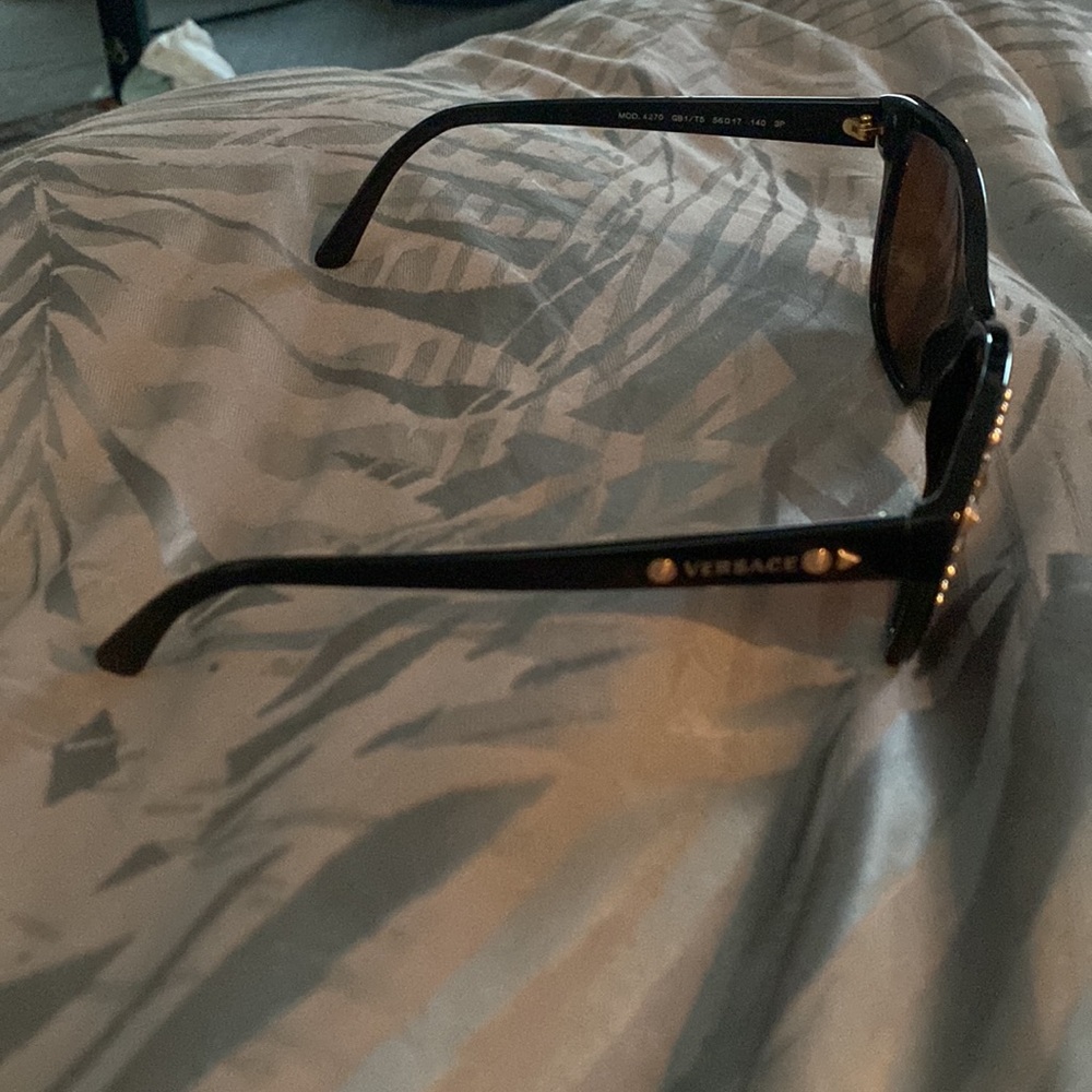 Versace Women's Sunglasses with Black and Brown Accents - Picture 7 of 13